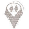 3 szt. Damski Modny Geometryczny Naszyjnik Kolczyki Z Cyrkoniami Zestaw Z Cyrkoniami Prosty i Wszechstronny Prezent na Ślub Imprezę Festiwal -8571
