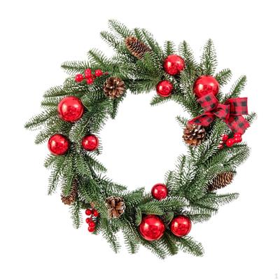 Artificial Christmas Wreath Decor Hanging Ornament for Window