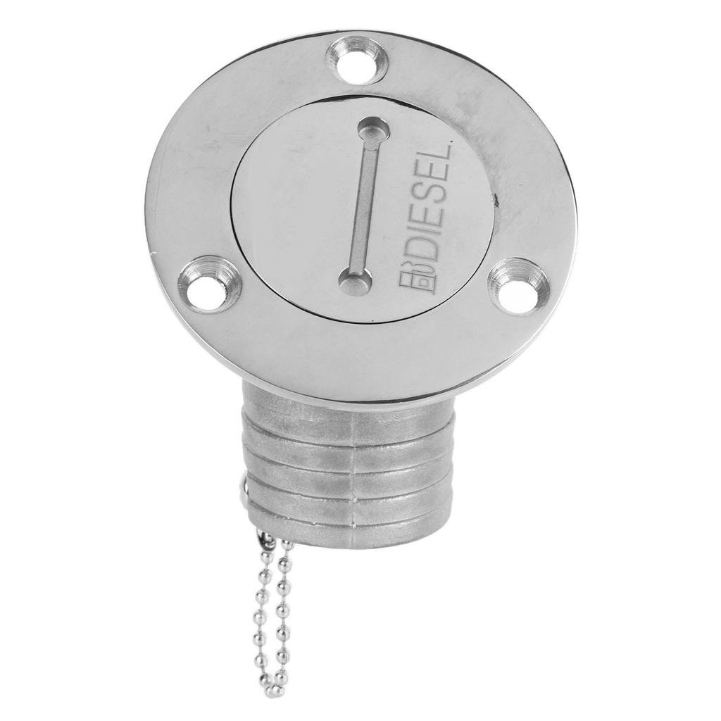 Bootsdeckseinfüllstutzen mit Schlüsselkappe Marine Edelstahl Beschläge für Yacht Wohnmobil 45 Grad 1,5 Zoll 38 mm DIESEL