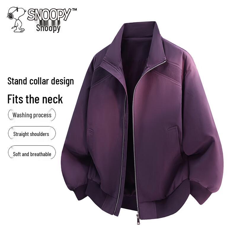

Snoopy Men s Casual Stand Collar Jacket L