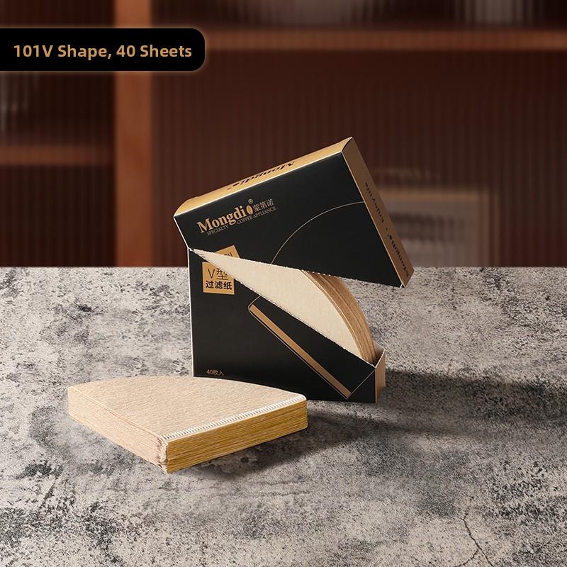Mongdio Coffee Filter Paper Fan ape Home Use Hand Brew Coffee Filtering Paper V60 Hang Ear Filter Paper 00 Pieces