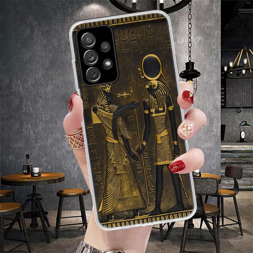Egypt Nefertiti Anubis Ankh Pharaoh Soft Phone Case For Samsung Galaxy A13 A14 A15 A16 A17 A53 A54 A55 A56 A57 A33 A34 A35 A36 A