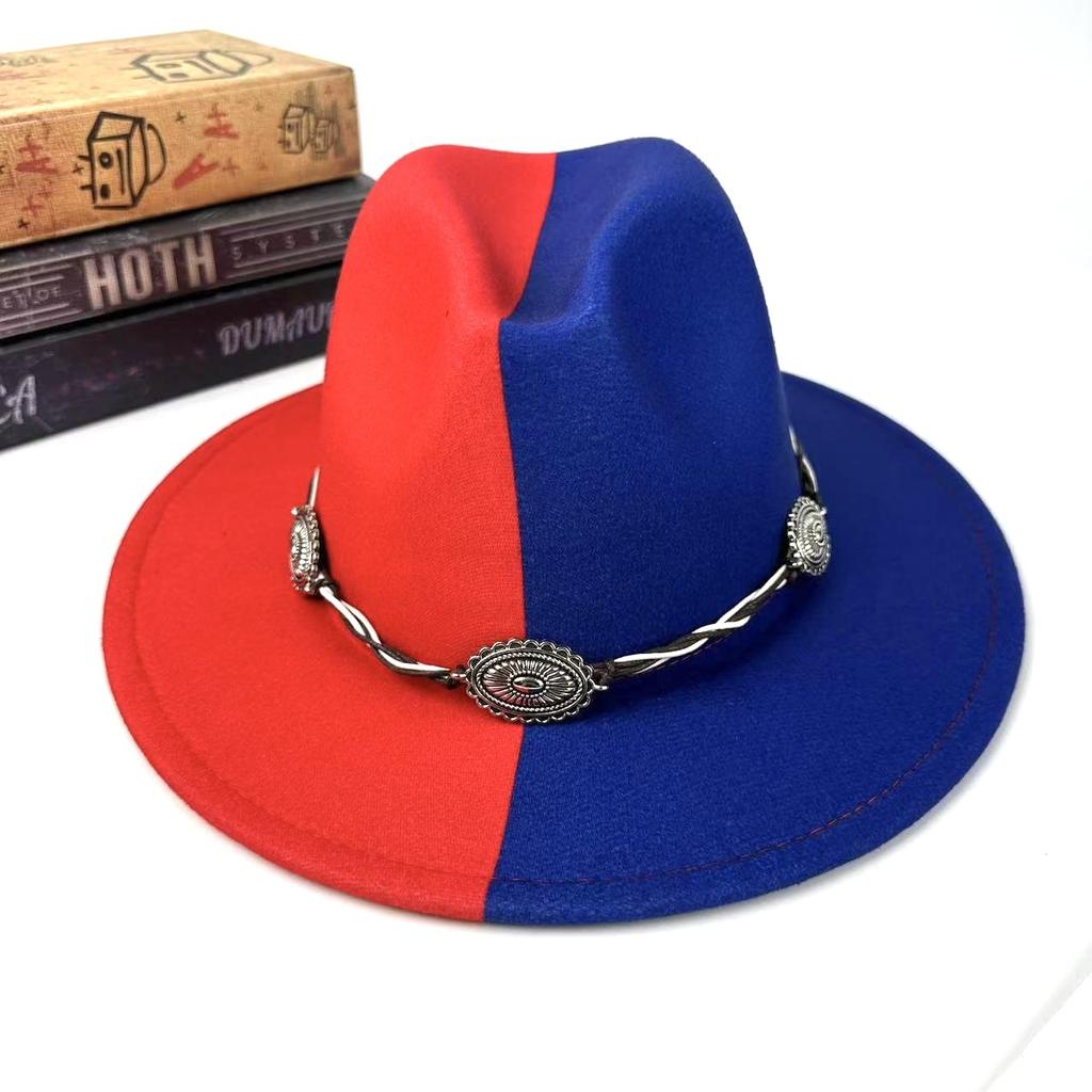 European and American Retro Trend Metal Performance Top Hat Fashion Autumn and Winter Jazz Hat Versatile Western Cowboy Hat