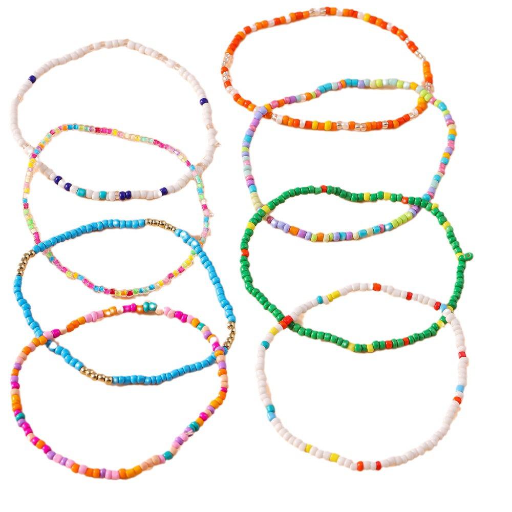 Summer Bohemian Rice Bead Anklet - Fresh European & American Beach Style