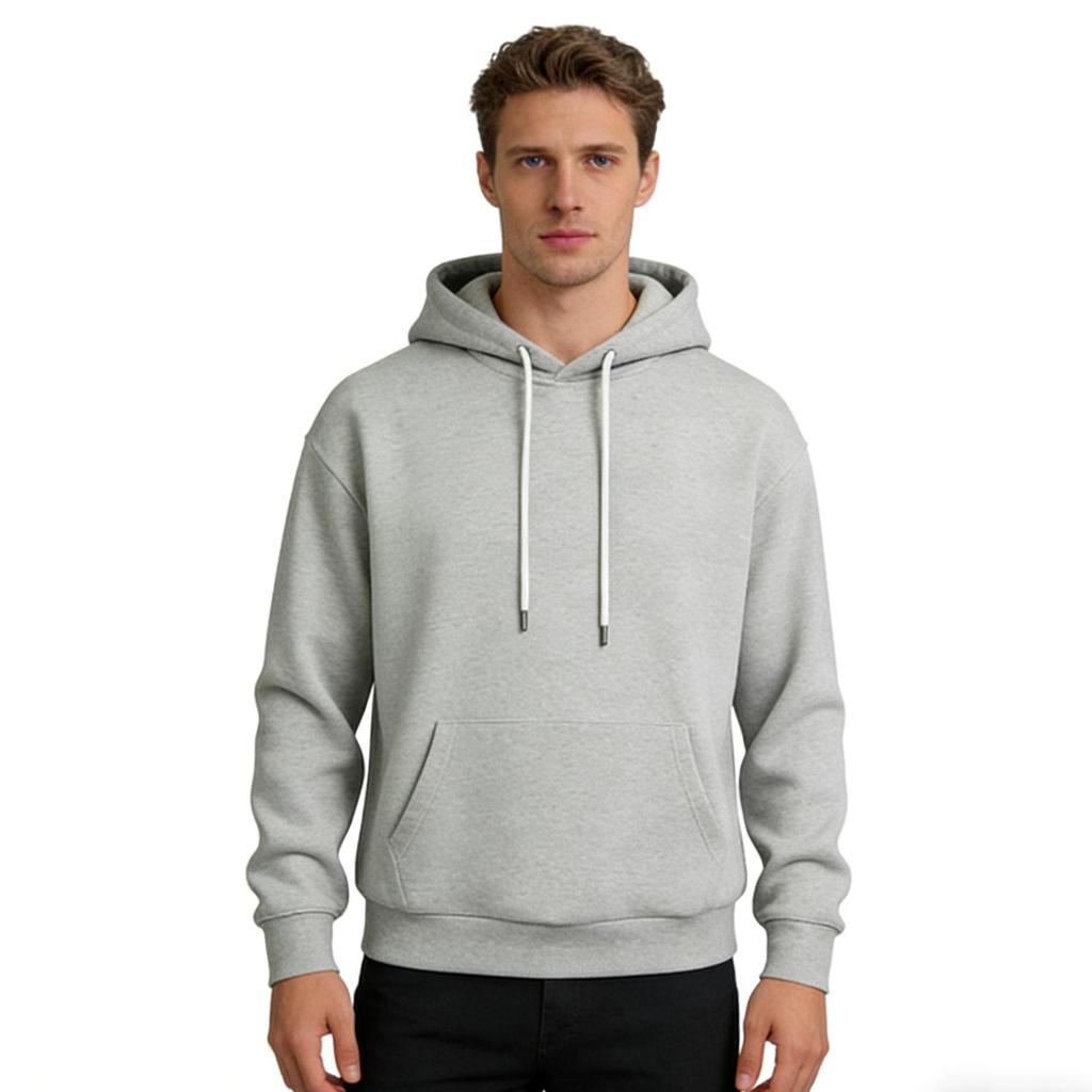 Men's Spring/Autumn Basic Solid Color Hoodie! Heavyweight Cotton Drawstring Kangaroo Pocket Loose-Fit Hoodie, Multi-Color Versatile Casual Top