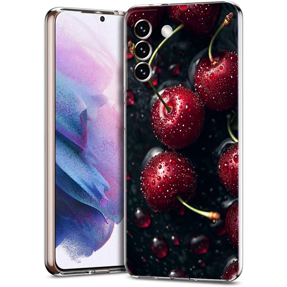 Cherries Cherry Fruit Phone Case For Samsung Galaxy S24 Ultra S23 FE S22 S20 S21 5G S10 S9 Plus S10E S8 Silicone Clear Cover