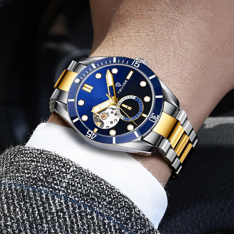 Men Watch Green Waterproof Watch for Men Stainless Steel Automatic Mechanical Watch Men Luxury Watch Luminous Wristwatch