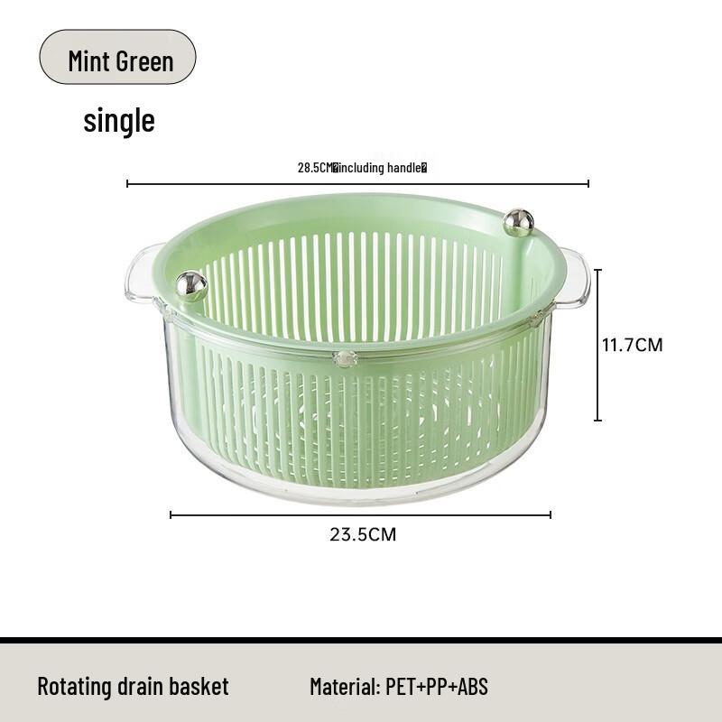 ZISIZ Double-Layer Rotating Drain Basket