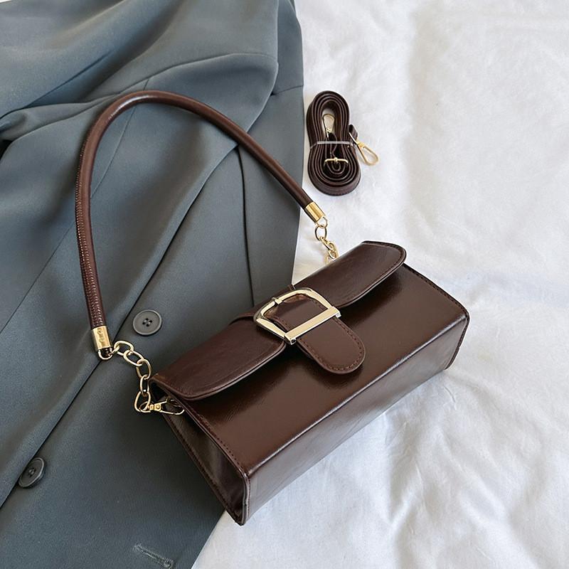 Stylish Pu Leather Small Square Bag For Women 2023 Trend Casual Street Style