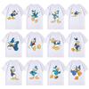 Disney Donald Duck Cartoon Printed Short Sleeve T-Shirt Summer Casual Cotton White  Couple Outfit Men Clothing Tracksuit Tee Top