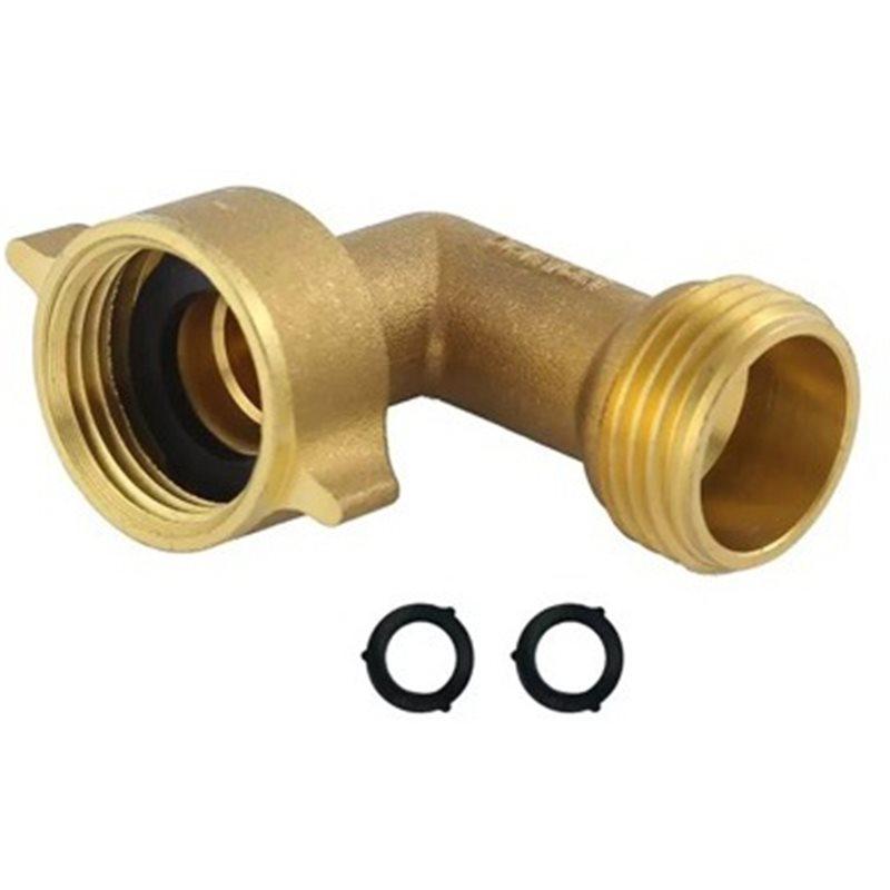A25F-Secure Elbow Connection Brass 90 Degree Angle Connector For Garden Hose Solid Adjustable Interface Male To Female
