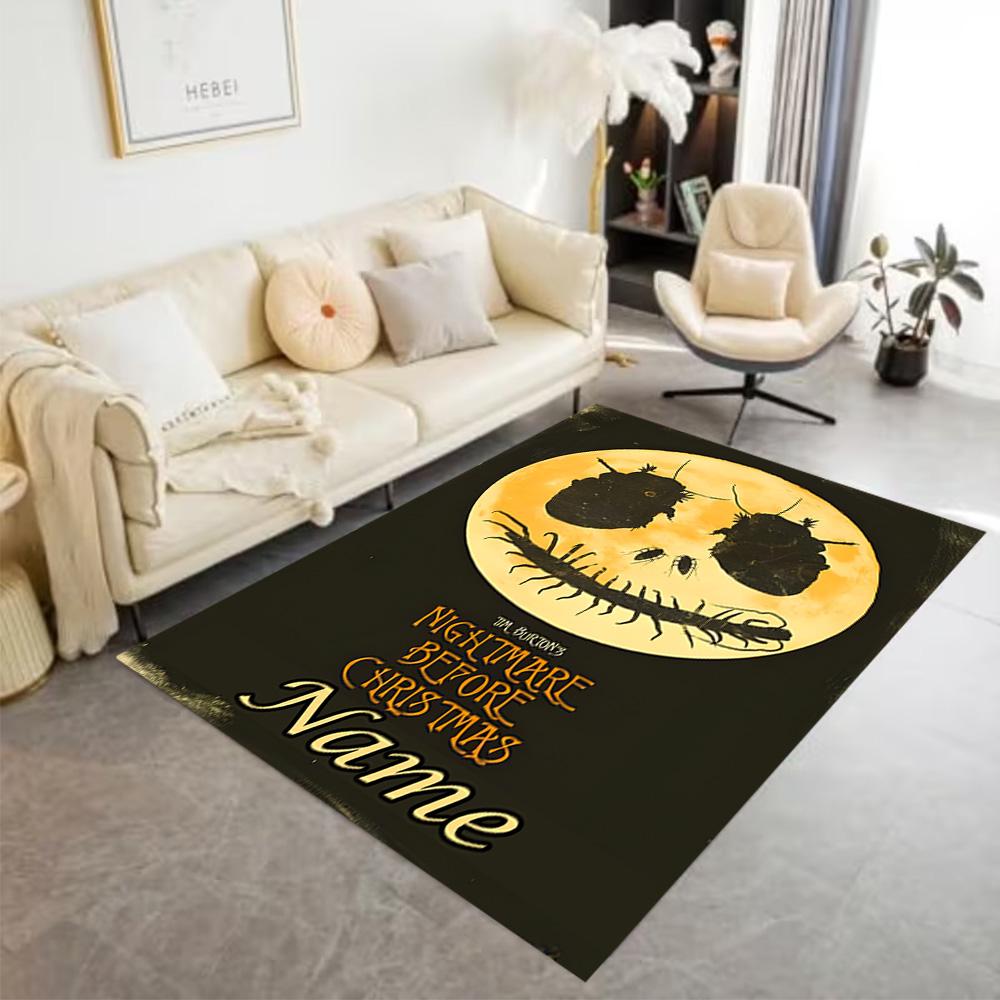 Nightmare Before Christmas Customize Text Area Rug Suitable for Game Room Playrooms Kitchen Balcony Antislip Carpet Anime Office Decor