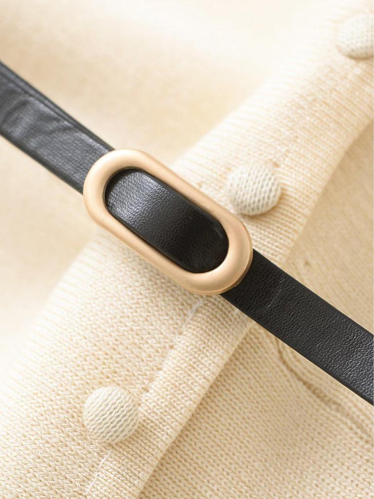 Spring 2025 Women's European & American Style Midi Dress with Belt Decoration