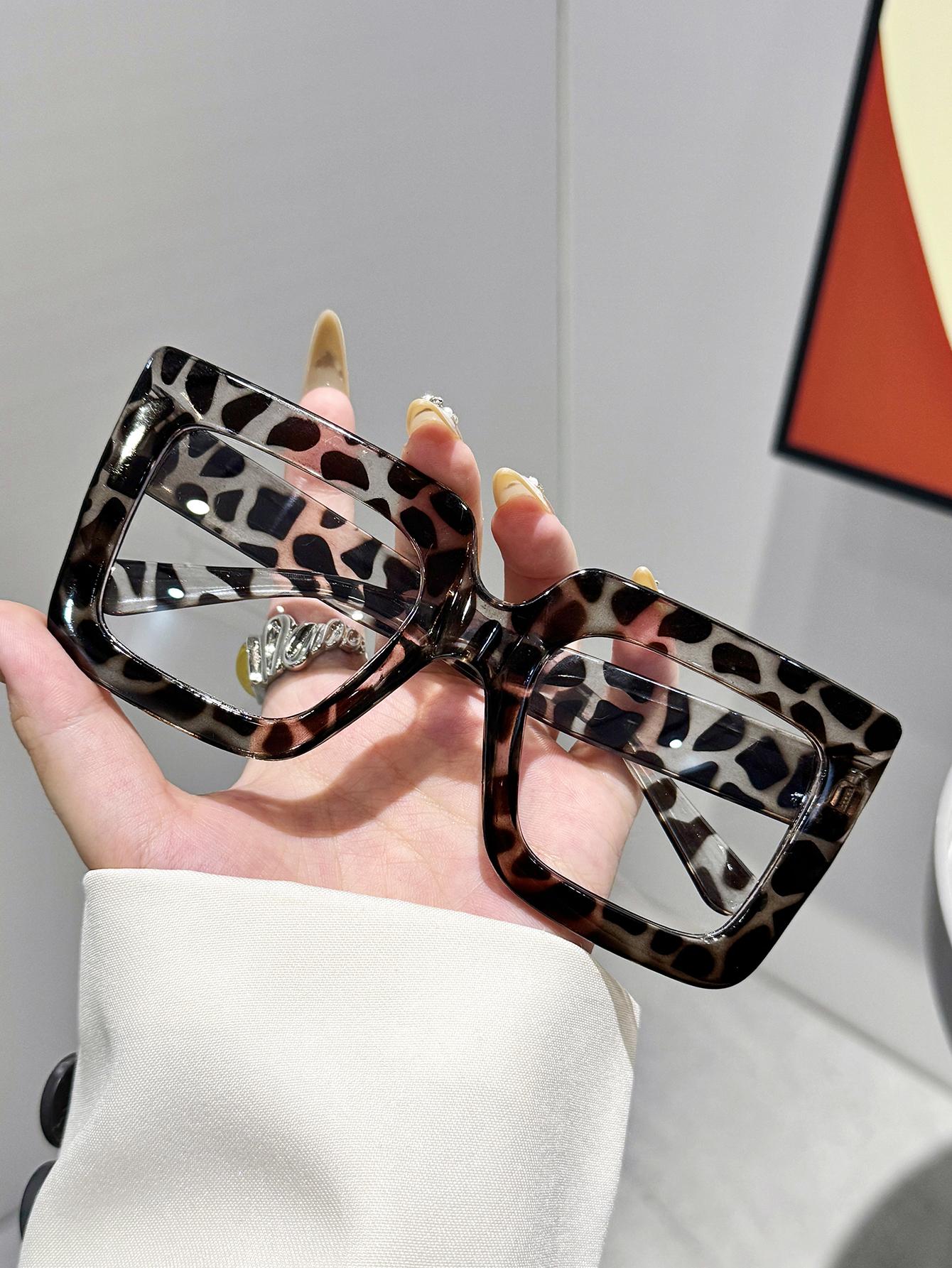 

1Pc Women s Oversized Square Frame Glasses Clear Lens Non-Prescription Glasses Suitable for Daily Wear, Reading Glasses