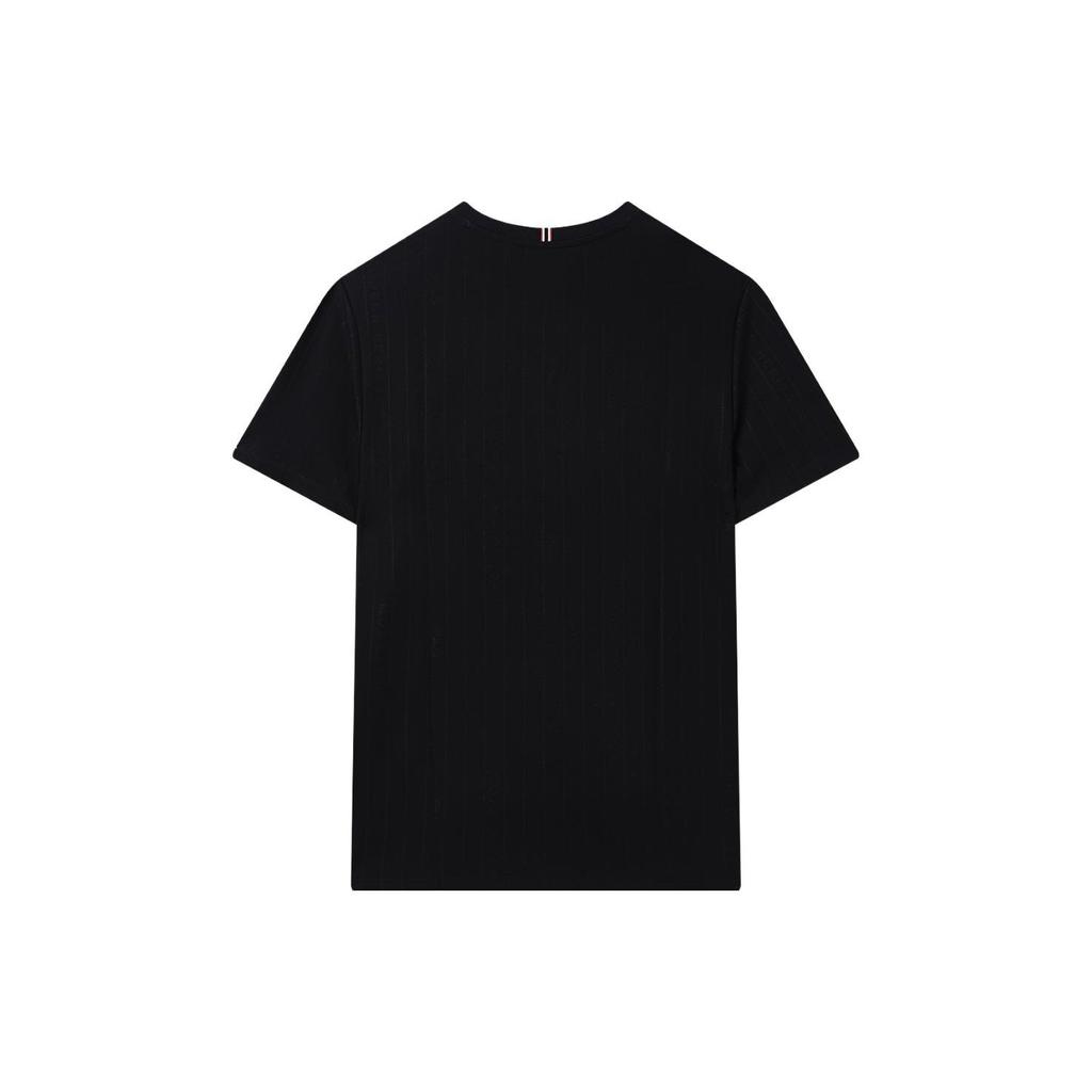 Fila Classic Business Wrinkle-Resistant Jacquard Short Sleeve T-Shirt Men Tops Legendary-Blue F11M321114F-NV