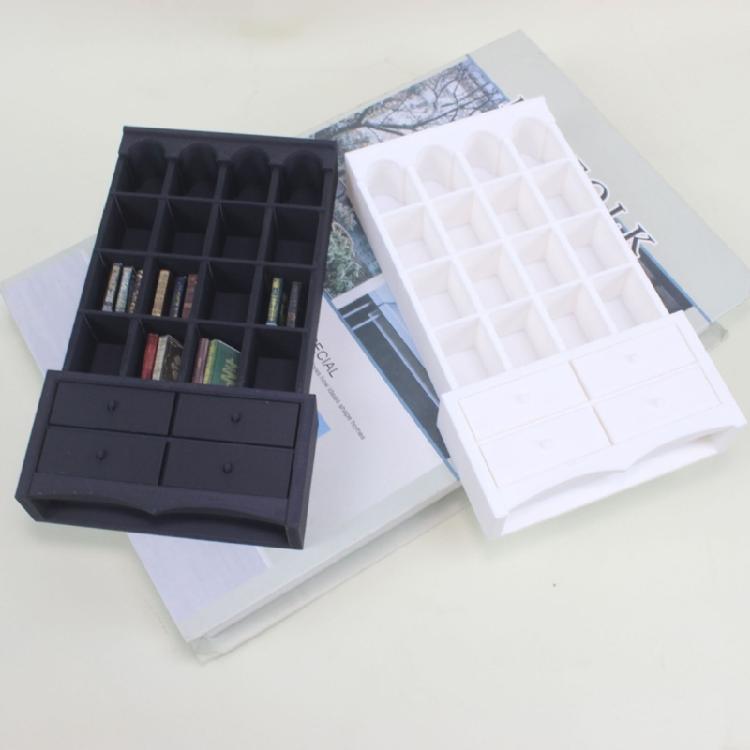 Classical Miniature Bookshelf Cabinet 1/12 Dollhouses Storage Organizer Kids Learning Activity Dollhouses Scene Setting