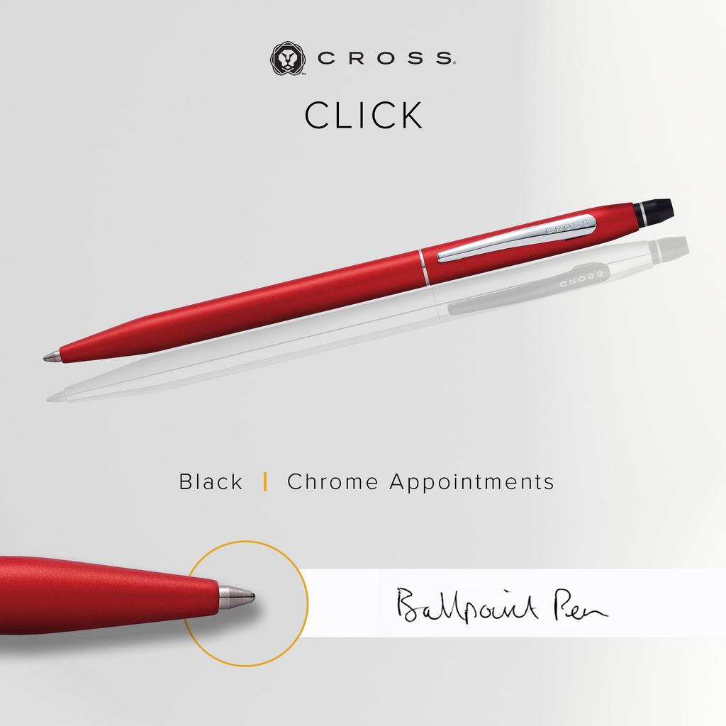 Cross Click Ballpoint Officially Imported Pen, Oil-Based, Red, AT0622-119,