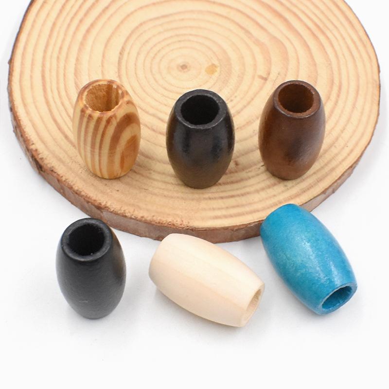 10pcs 30x20mm Wooden Beads for Crafts Natural Wood Hair Bead Vintage Wooden Spacer Accessories for Macrame Necklace Bracelet