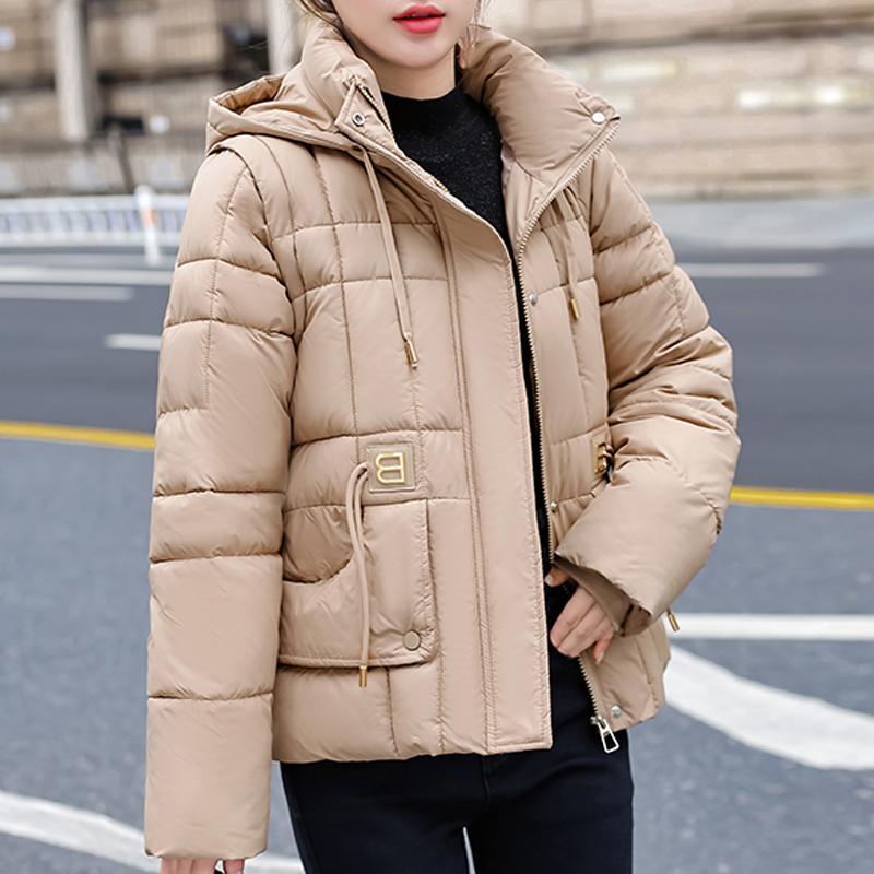 

Модное зимнее пальто женское парки с капюшоном съемные рукава свободные толстые теплые женские куртки 2XL хаки