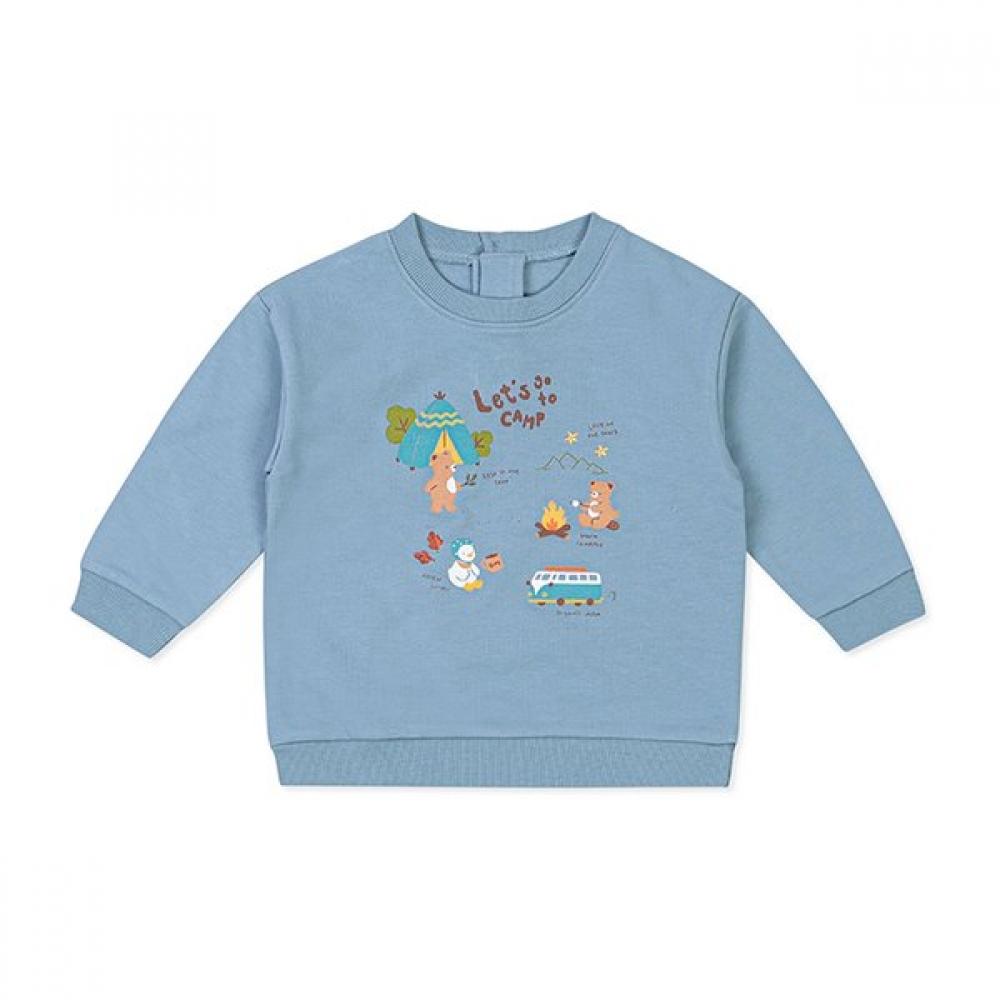 Organicmom Lets Camping Long Sleeve Sweatshirt Mkftmt02 Blue/90