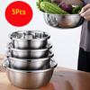 Five-piece Stainless Steel Basin Round Thickened Deepened Basin Household Kitchen Soup Washing Vegetable Drain Basin