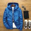 Herrenmantel Einfarbig Lange Ärmel Elastische Bündchen Glatte Oberfläche Streetwear Herbst Winter Kapuzen-Windjacke für den täglichen Gebrauch
