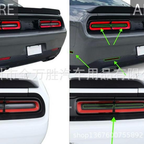 Dodge Challenger 2015-2022 Light Film Kit: Taillight, Side Emblem, Mirror Covers