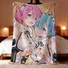 ReZero Anime Throw Lightweight 240g Flannel Blanket Soft Skin-friendly for Summer Cooling