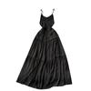 Sexy Backless Sling Skirts High Sense Vacation Wear Waist Hugging Slimming Mopping Floor Long dress Seaside Beach dress