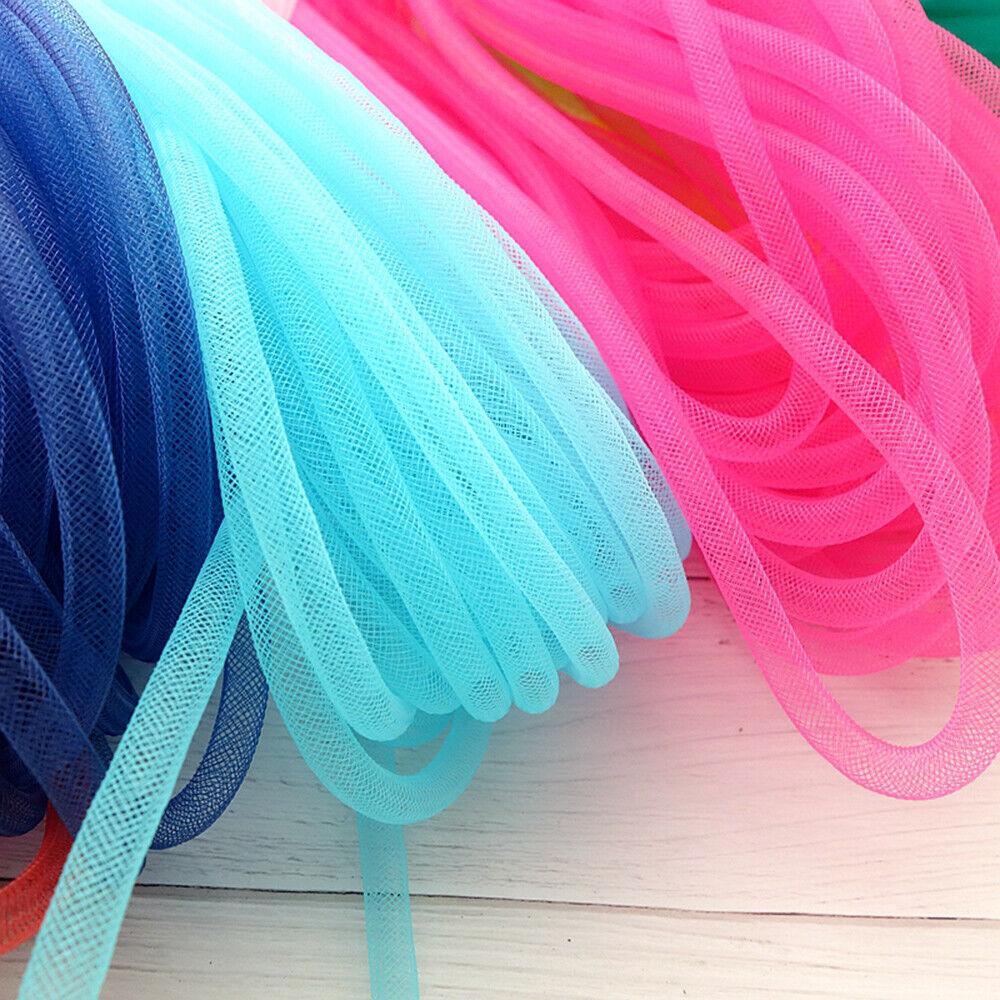 10M Mesh Tube Ribbon Tubing Hair Design Christmas Holiday Wreath Crafts Tubular Horsehair Crinoline Tube Crin net accessories