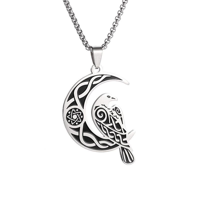 Personalized Owl Pendant Necklace on The Moon Vintage Cute Bird Animal Necklace Accessories Accessories