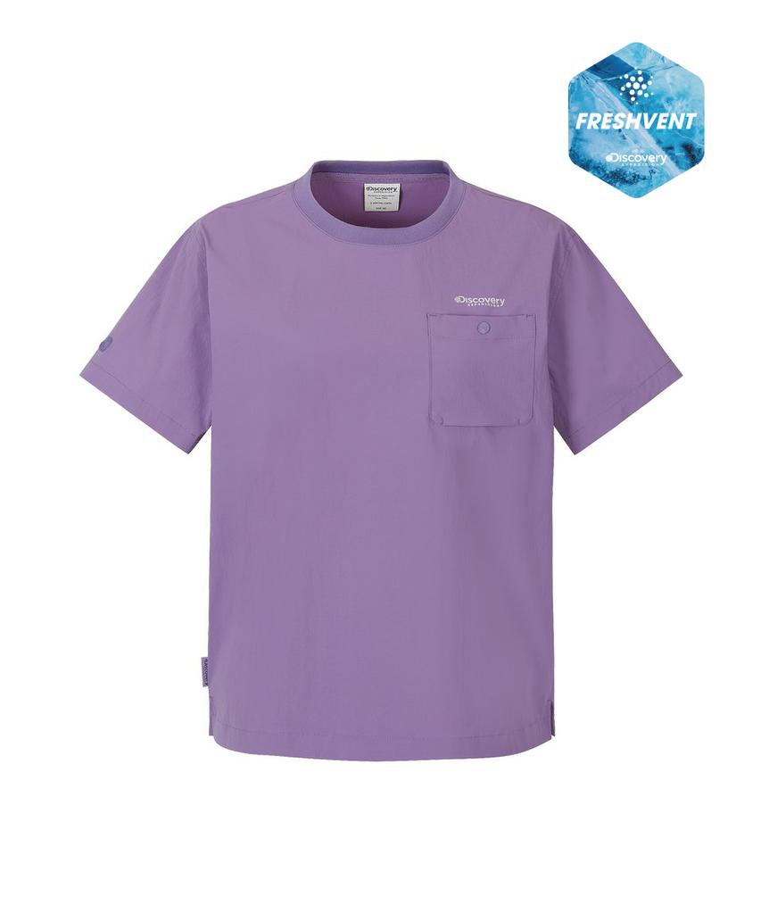 DISCOVERY EXPEDITION Women'S Freshvent Chest Pocket Woven Short Sleeve T-Shirt (Violet2)
