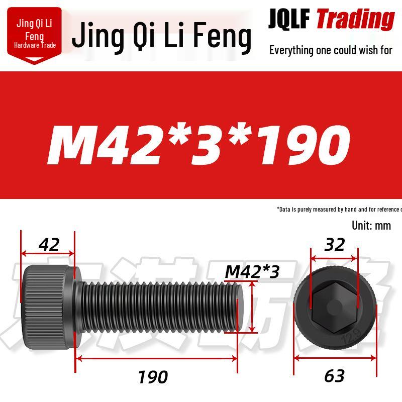 High-Strength Black Hex Socket Head Cap Screw, M8-M48, Fine Thread, Full Thread, Fine Pitch