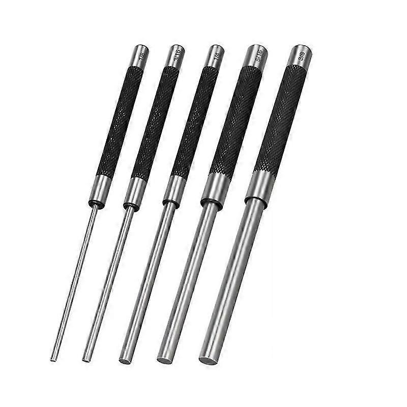 5PCS Roll Pin Punch Set,8-Inch Carbon Steel Pin Punch Tool Kit (1/8IN To 3/8IN) with Storage for Wat