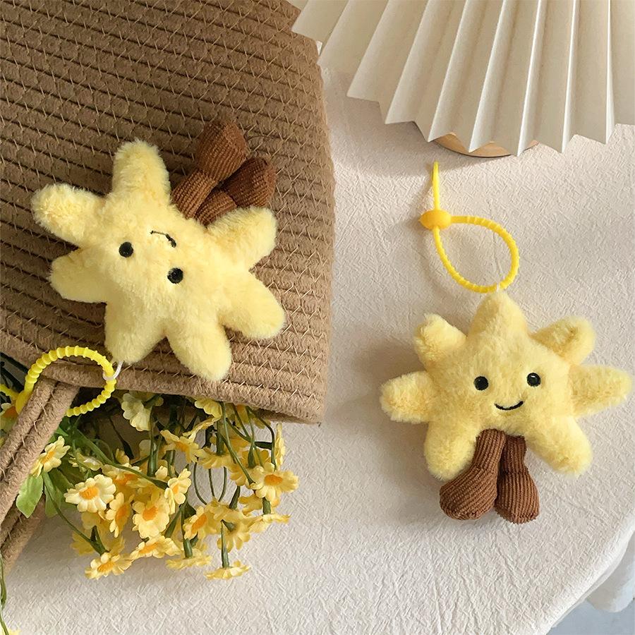 Lustiger Sonnenblumen-Puppe Schlüsselanhänger Plüschtier Anhänger für Mädchen Geschenktasche Aufhängung Autoschlüssel Sonnenpuppe