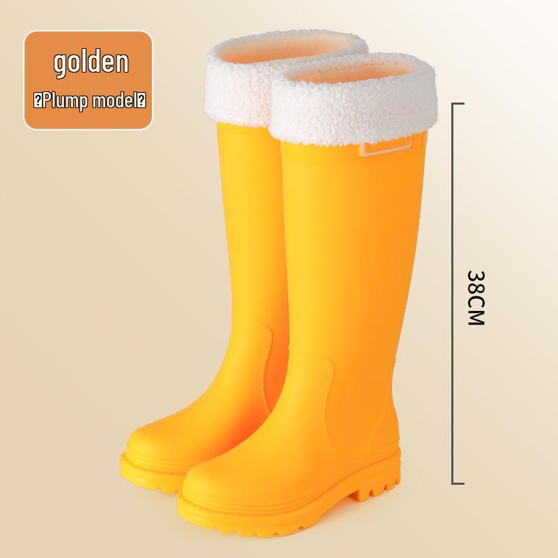 Damesmode Hoge Waterdichte Antislip Rubberen Regenschoenen met Zachte Zool