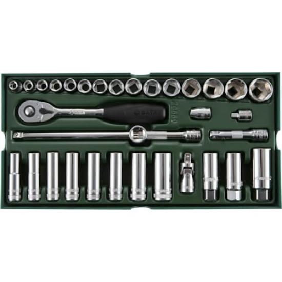 

SATA DR Socket Wrench Set with Tray 09902 3/8 (Hex Type)