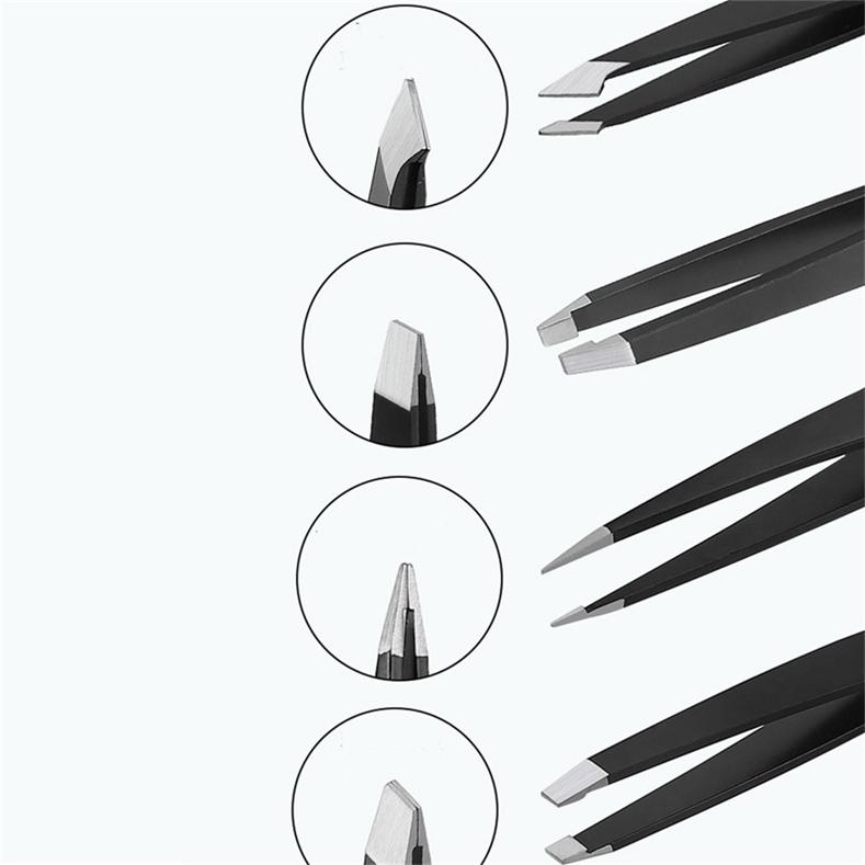 4 pezzi/3 pezzi pinzette di precisione per sopracciglia clip per depilazione sopracciglio in acciaio inossidabile set di strumenti di bellezza