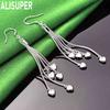 Exquisite 925 Sterling Silver Tassel Heart Pendant Earrings - Stylish Wedding Jewelry