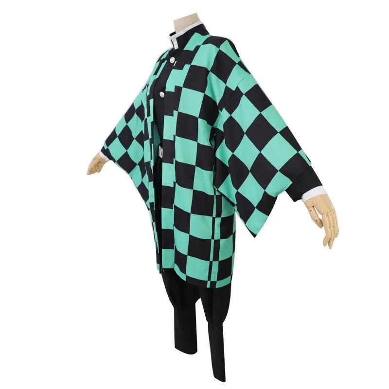 Anime Demon Slayers Cosplay Costume Tanjirou Kamado Kimetsu No Yaiba Men Kimono Uniform Disfraz Halloween Party Demonias Clothes