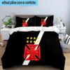 3PCS Red Cross CR Flamengo Printed Bedding Set, Includes A Duvet Cover and Two Pillowcases for Bedroom, Suitable for All Seasons