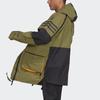 Adidas Xploric Parka Reflective Outdoor Waterproof Multi-Pocket Hooded Jacket With Logo Men Outerwear Army-Green GQ2399