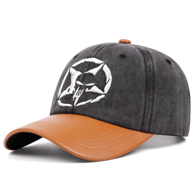 Summer Sun Hat New Fashion Unisex Five-pointed Star Skull EmbroideryBaseball Hats Retro Breathable Personal SunshadePeaked Caps