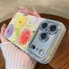 Sparkling Rhinestone Floral IMD Pattern Soft Case For iPhone 17 Pro Max 16 15 14 13 Vibrant Floral Design Shockproof Funda Cover