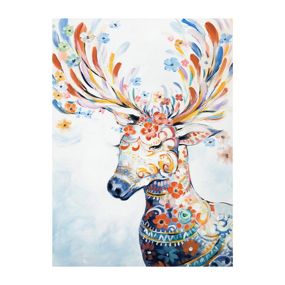 Abstract Deer Face Nature Animal Abstract Art Posters Prints Canvas Painting Minimalism Wall Art Pictures for Interior Home Decor