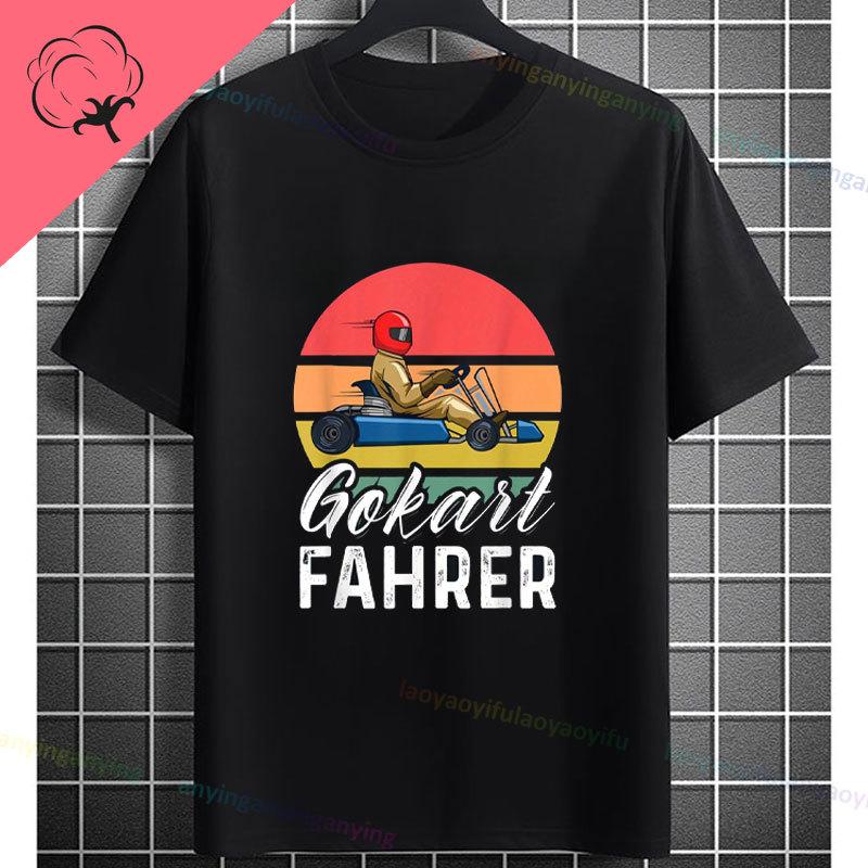 Go Kart Racing Karting Driver Enthusiast Carting Retro Graphic Tshirt Fashion Casual Wear Shortsleev Oneck 100 Cotton Tshirt