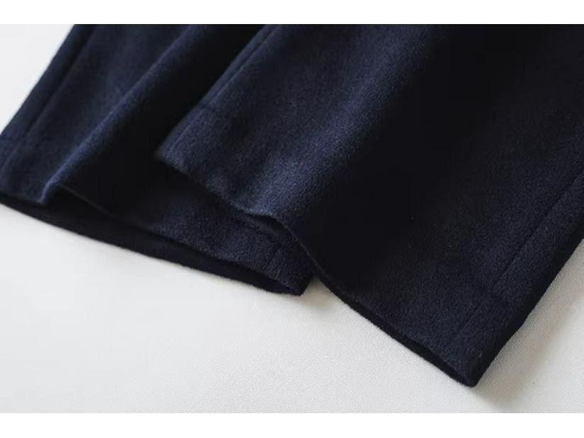 Women's Super Warm Wool Blend Flannel Pants: Double-Faced, Thickened, Straight-Leg for Autumn and Winter.