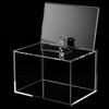 Acrylic Donation Box with Lock Clear Ballot Box Sign Holder Portable Suggestion Storage Container Raffle