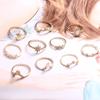 Fashion Women's 10 Piece Ring Set - Ladies Ring  Metal Ring Glossy Ring  Metal Ring Holiday Gift