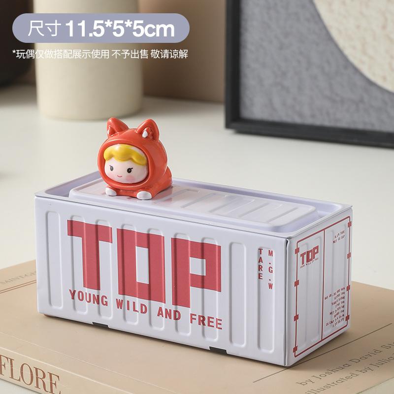 Vintage Industrial Style Container Storage Box Decoration Desktop Personalized Storage Tank